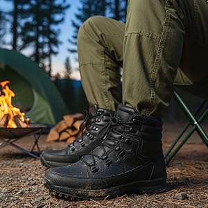 Men Tan High Top 3-Eye Lace Up High Ankle Winter Biker Boots|Trekking Boots|Hiking Boots|Basketball Shoes|Good Sole Grip Traction