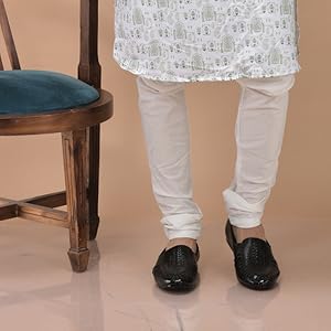 Men Brown Laser Cut Design Ethnic Slip On Party Juttis and Mojaris