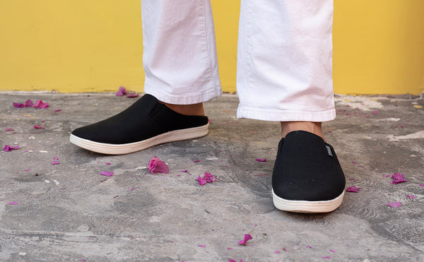 Men Grey Casual Back Open Canvas Stylish Slip On Shoes