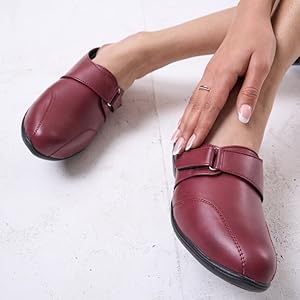 Women Cream Back Open Formal Slip On Flatform Heel Wedges with Hook and Loop|Adjustable Strap Shoes|Office Meetings
