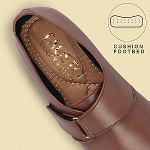 Women Tan Outdoor Fashion Hook and Loop Platform Heel Slip On Shoes