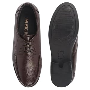 Men Brown Genuine Leather Formal Lace Up Moccasins Derby Shoes for Office|Memory Cushion Work Shoes Lace-Ups
