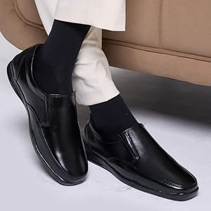 Shop Men's Black Formal Office Leather Slip On Shoes Online FAUSTO.in Shop Men's Black Formal Office Leather Slip On Shoes Online FAUSTO.in