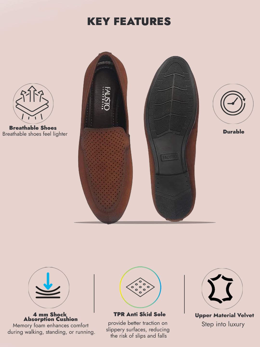 men tan formal velvet slip on shoes for party wedding shoes casual slip on shoe