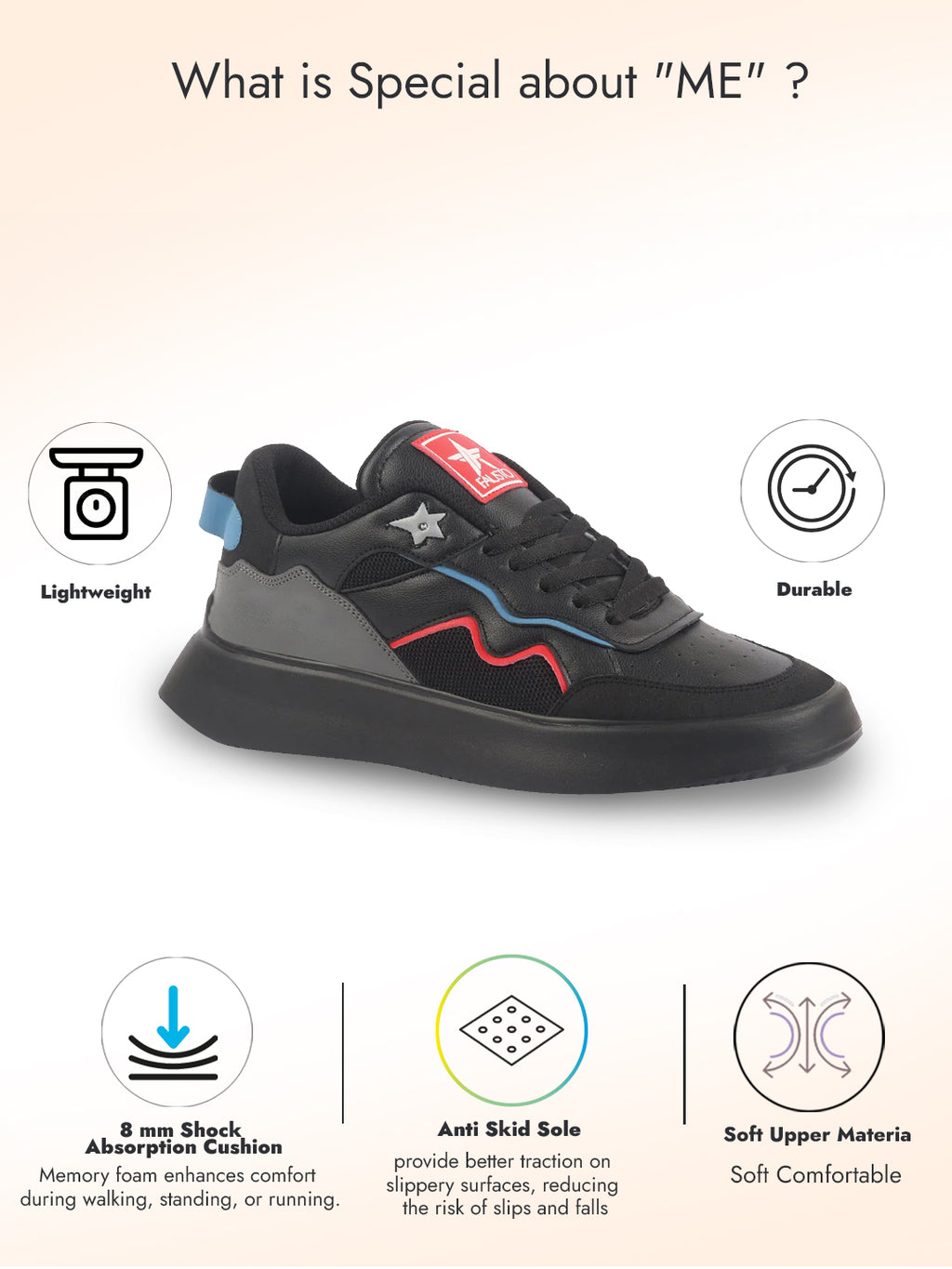 men black low top lightweight classic lace-up sneaker shoes