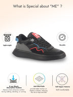 men black low top lightweight classic lace-up sneaker shoes