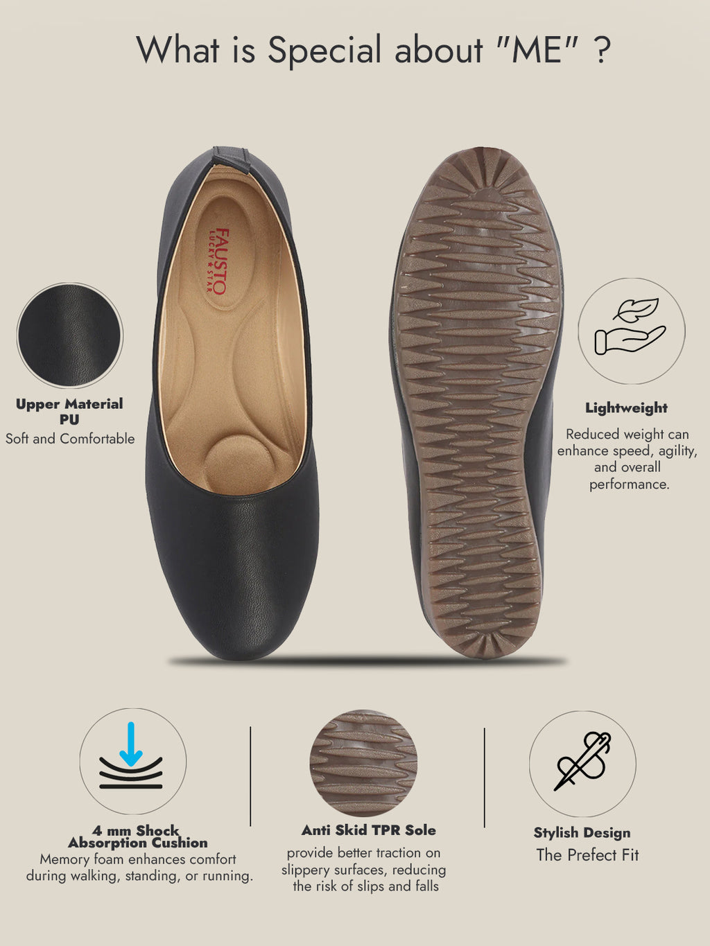 Women Black Comfortable Broad Feet Flat Slip On Ballerina Shoes|Office Shoe|Slip On Shoe|Memory Cushion Sole