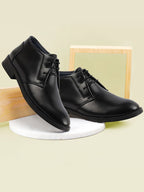 Shop Men Black Classic Trendy Mid Ankle Lace Up Chukka Boot With TPR Welted Sole Online.