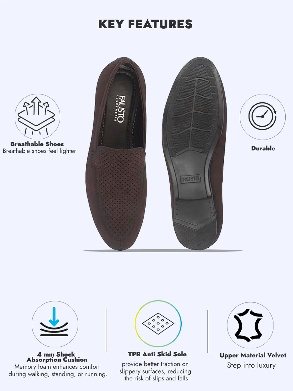 Men Brown Formal Velvet Slip On Shoes for Party|Wedding Shoes|Casual Slip On Shoe