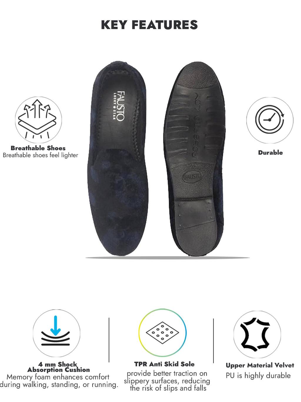 men blue floral print velvet ethnic sip on loafer for party|slip on shoes|festive shoes|kurta slip on shoes