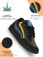 men black colorblocked low top classic lace-up sneaker shoes