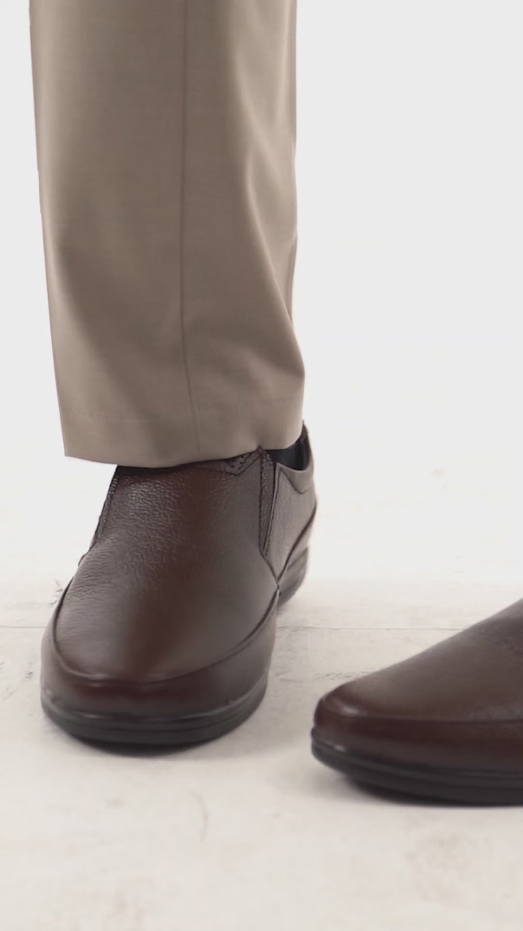 Men Brown Formal Office Genuine Leather Slip On Shoes