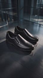 Men Black Formal Office Dress Comfort Broad Feet Slip On Shoes