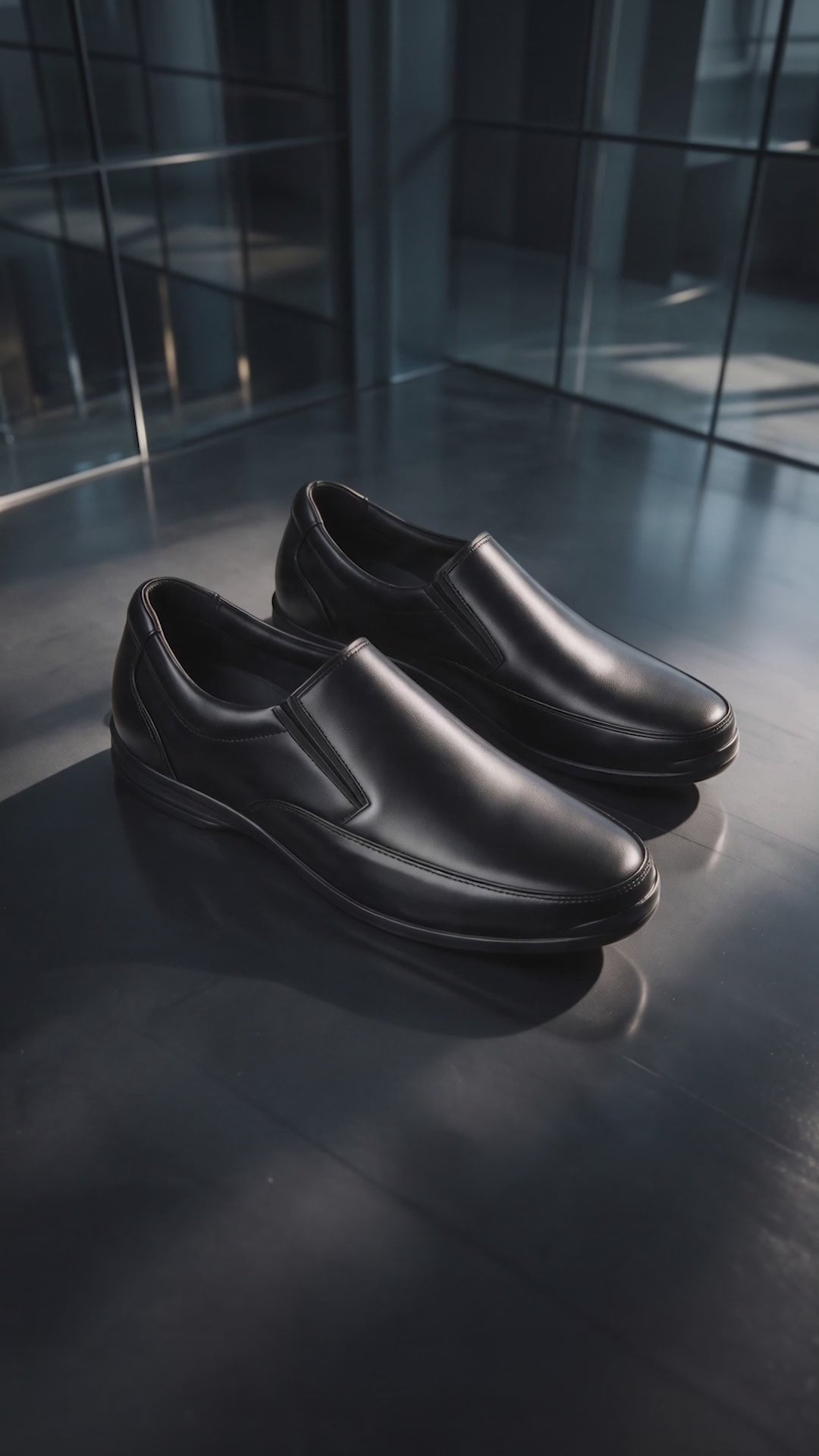 Men Black Formal Office Dress Comfort Broad Feet Slip On Shoes