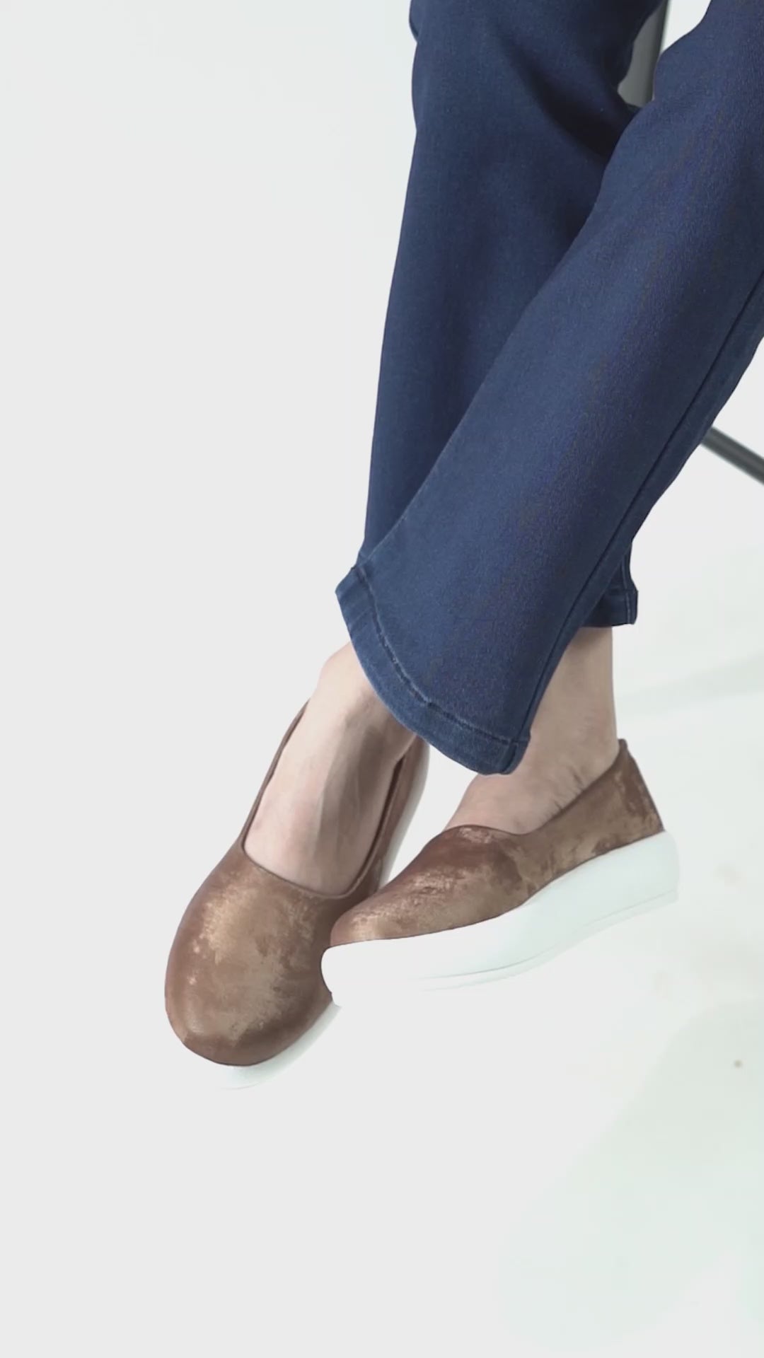 Women Black Soft Upper Platform Slip-On Shoes with Cushioned Insole|White Sole Lightweight Casual Comfort Ballet Flats|Ballerina Shoes Anti Skid Sole