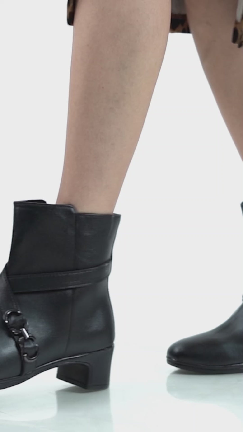 Women Black High Ankle Elegant Slip On Winter Boots|Flared Heel Casual Shoes for Work|Office