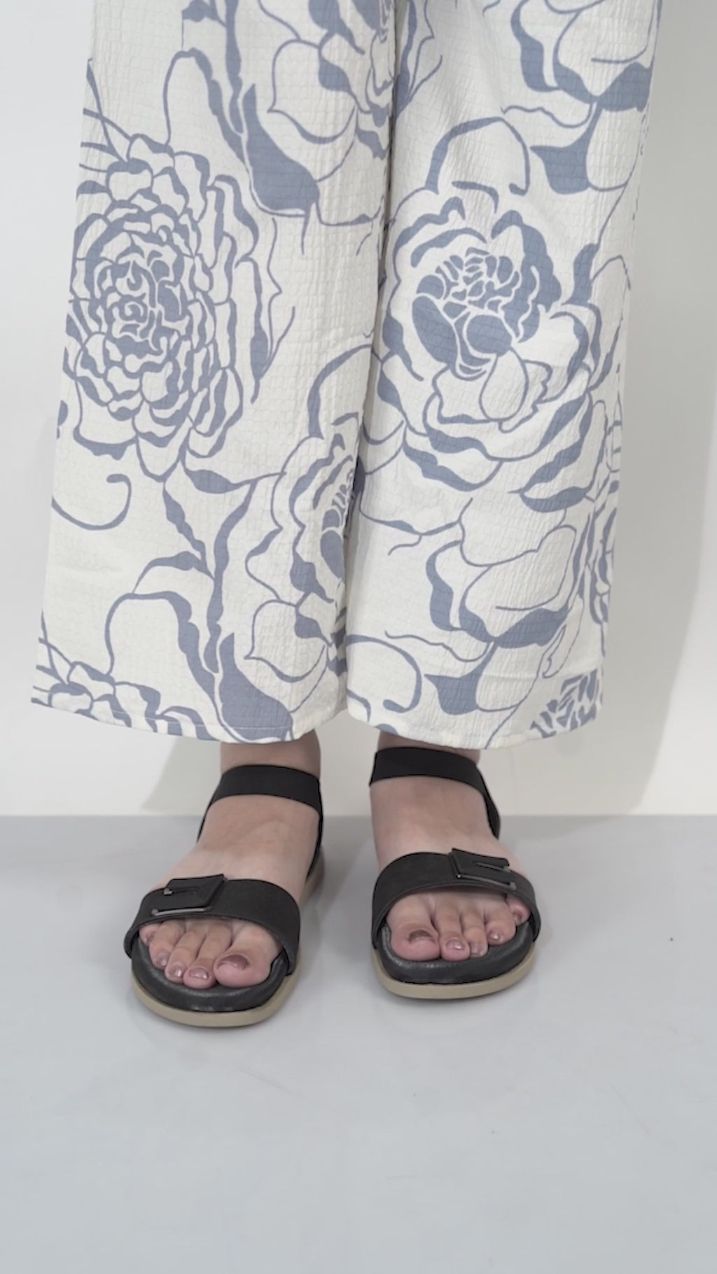 Women Grey Open Toe Casual Office Slip On Sandals with Elastic Strap|Memory Cushioned Insole Wedge Ortho Slippers for Wedding, Party Formal Outfits