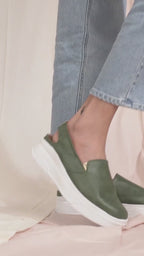 Women Glossy Black Height Enhancer Elastic Closure Back Strap Platform Heel Slip On Shoes|Stylish|Chunky|Weekend|Classic Sneaker Shoes