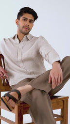 Men Brown Genuine Leather Toe Ring Adjustable Strap Slip On Outdoor Slippers|Cork Latex Suede Footbed|Deep Heel Cup Insole