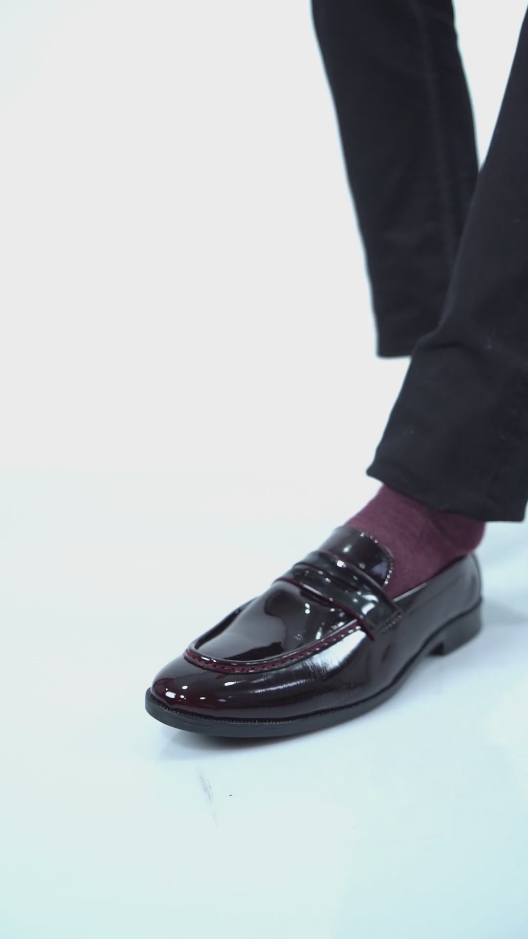 Men Pink Classic Patent Leather Party Formal Slip On Shoes|Extra Cushioned Insole Tuxedo Loafers for Wedding, Reception, Cocktail|Slip Resistant Lightweight Sole
