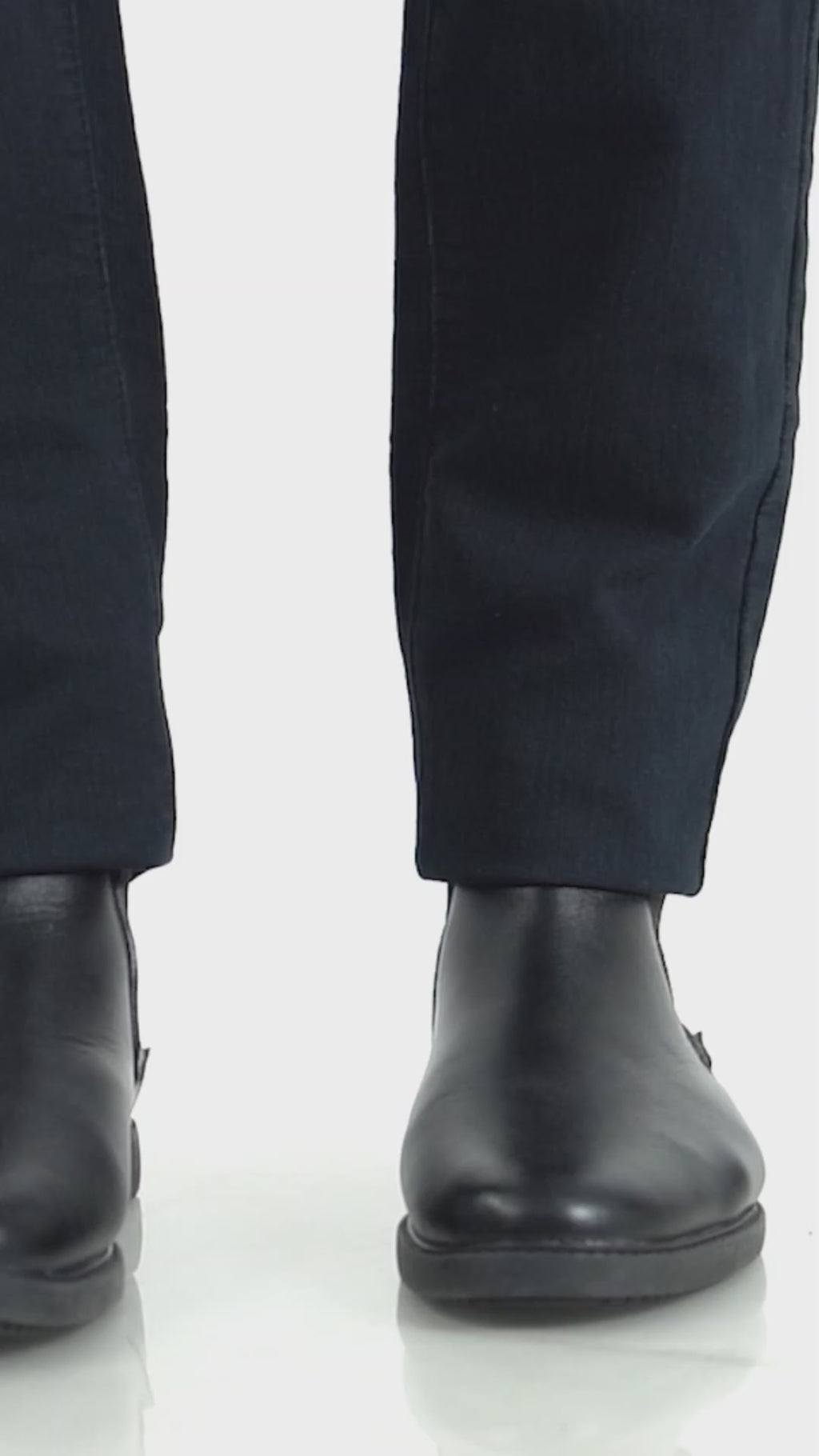 Men Black High Ankle Slip On Outdoor Fashion Winter Chelsea Boots