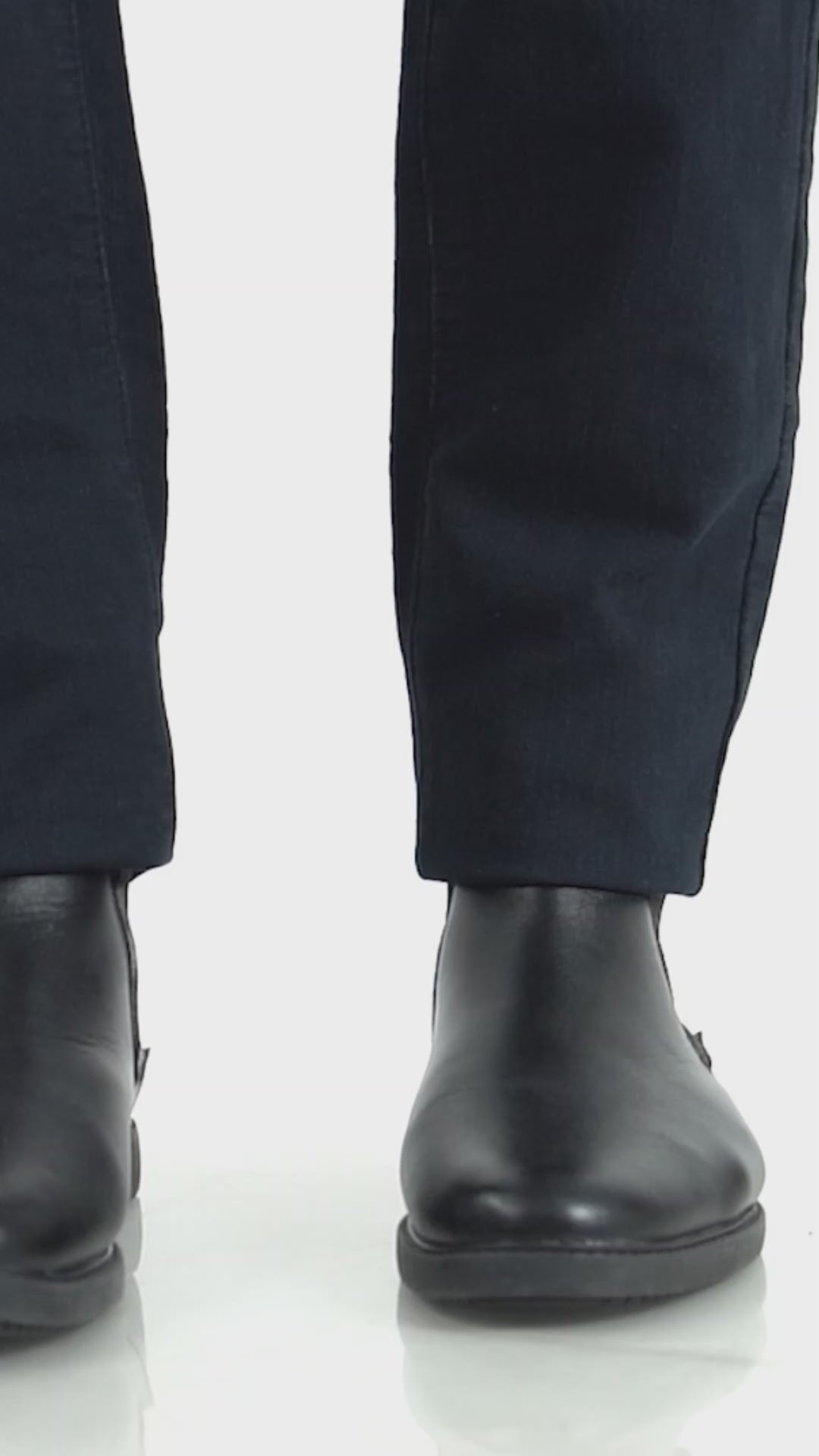 Men Black High Ankle Slip On Outdoor Fashion Winter Chelsea Boots
