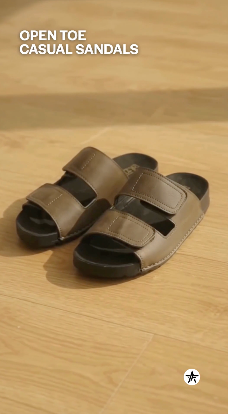 Men Brown Suede Leather Broad Feet Adjustable Strap Arch Support Sandals with Heel Cup | All Day Long Comfort Outdoor Slippers| Perfect for Travel, Summer Casuals Comfort
