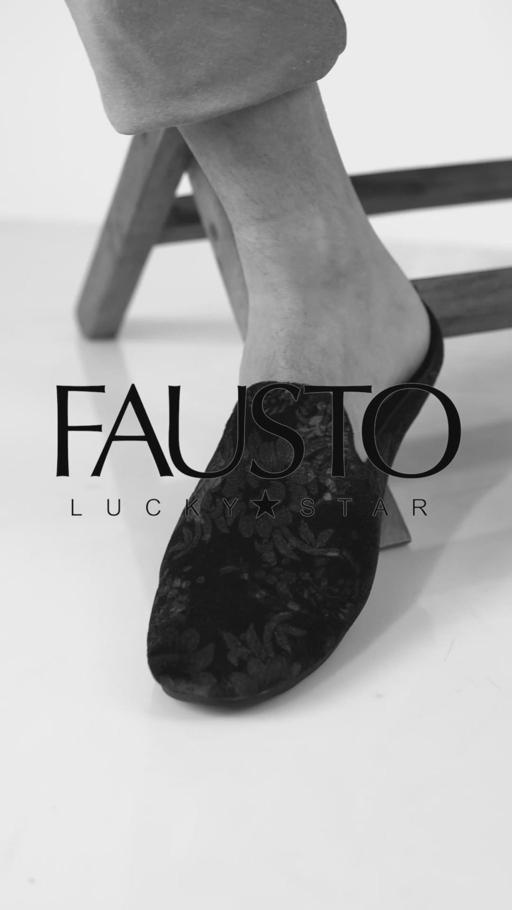 Men Black Back Open Velvet Ethnic Juttis and Mojaris for Wedding|Festive Party Slip-On|Floral Print Traditional Shoes