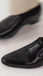 Men Black Formal Office Meeting Slip On Shoes