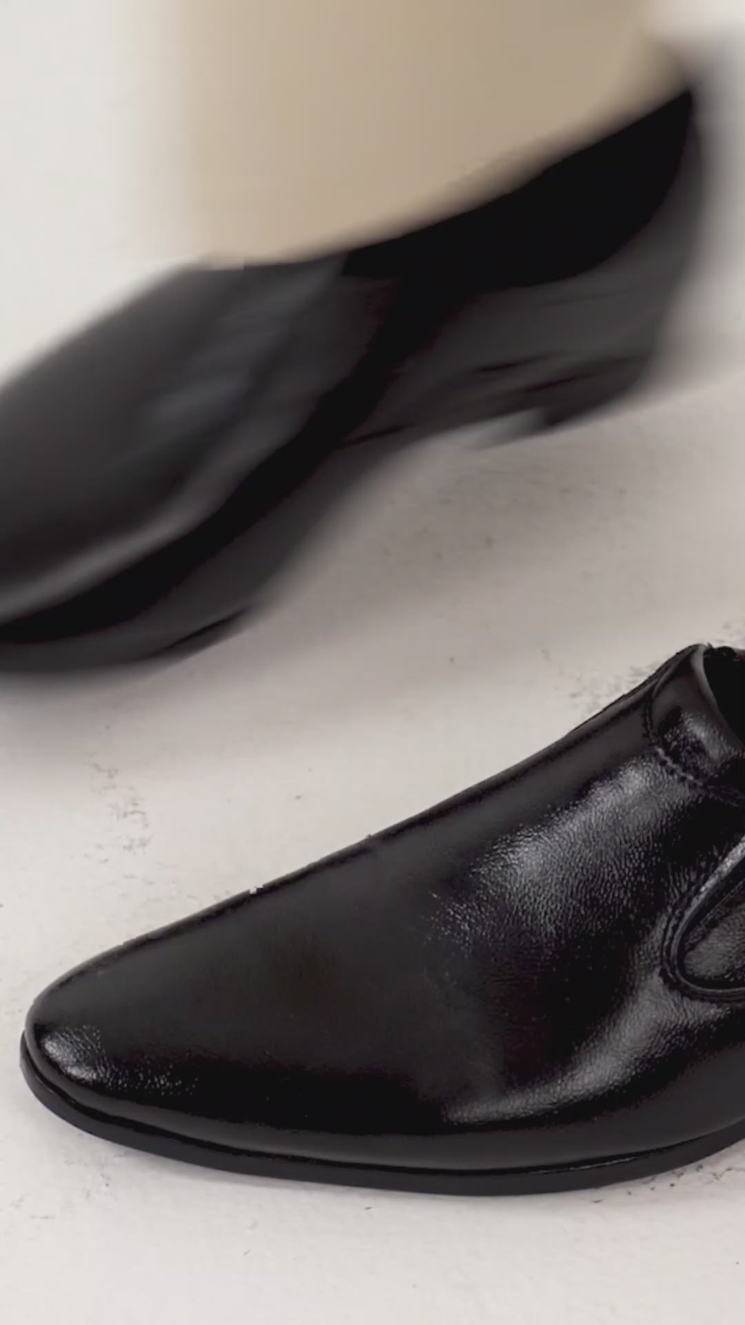 Men Black Formal Office Meeting Slip On Shoes