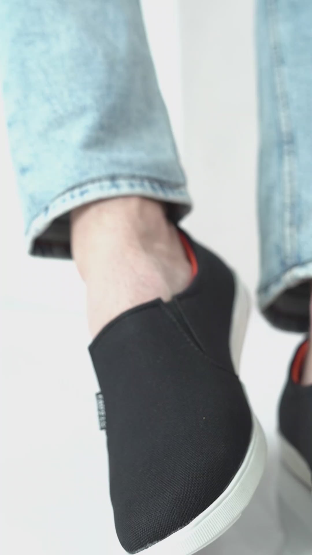 Men Black Casual Canvas Slip-On Loafers