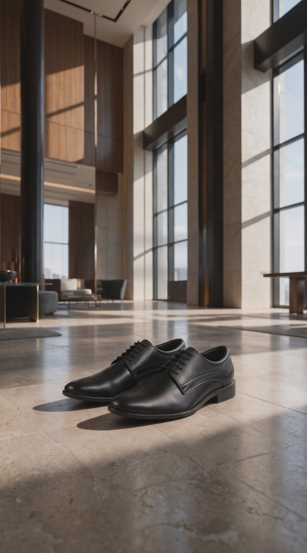 Men Black Formal Office Dress Lace Up Derby Shoes