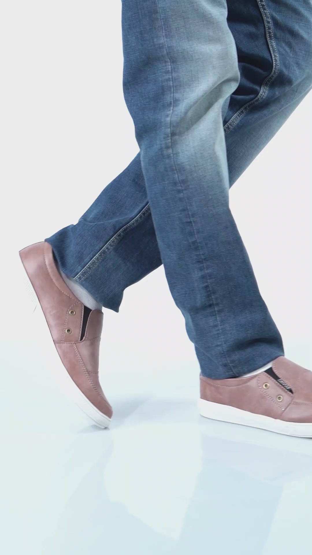 Men Rodiyo Dual Eyelet Detail Slip-On Casual Loafers Rubber Sole | Lightweight Walking Shoes