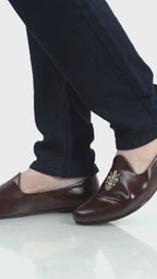 Men Brown Ethnic Slip-On Juttis