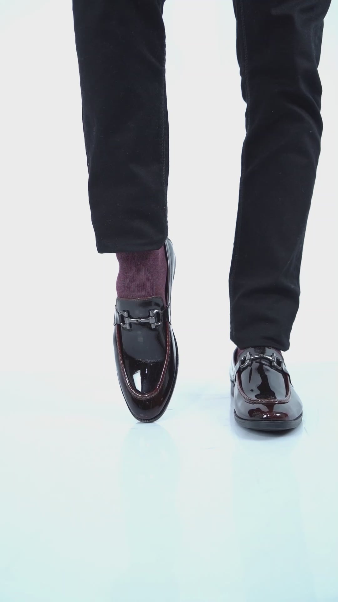 Men Cherry Horsebit Buckle Patent Leather Wedding Formal Slip On Mocassin Shoes|Extra Cushioned Insole Tuxedo Loafers for Party, Reception, Cocktail|Memory Cushioned Insole