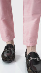 Men Brown Party Formal Velvet Horsebit Buckle Slip On Loafer Shoes
