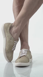 Men Blue Denim Casual Classic Lace Up Sneaker | Low Top Canvas Shoes with Adjustable Elastic | Lightweight with Cushioned Insole