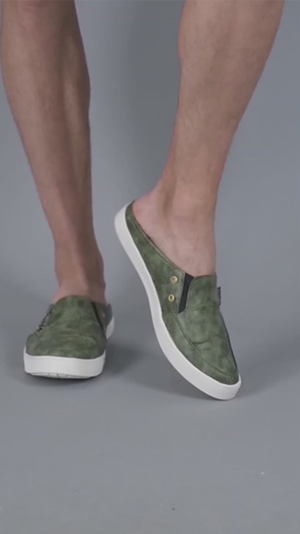 Men Olive Green Casual Slip-On Shoes