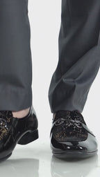 Men Brown Velvet Patent Leather Horsebit Buckle Ethnic Slip On Shoes|Party Shoe|Office Shoe|Anti Skid Sole