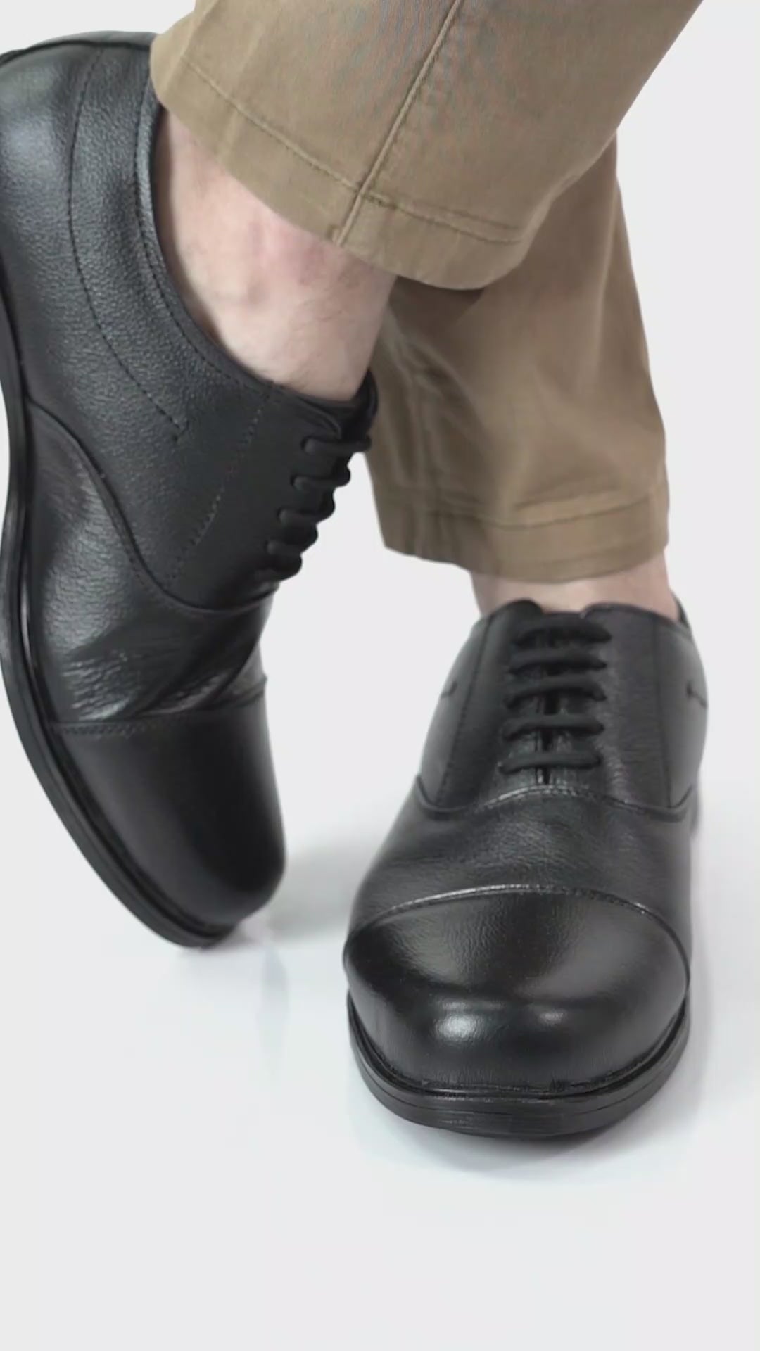 Men Brown Genuine Leather Formal Office Comfort Broad Feet Oxford Lace Up Shoes