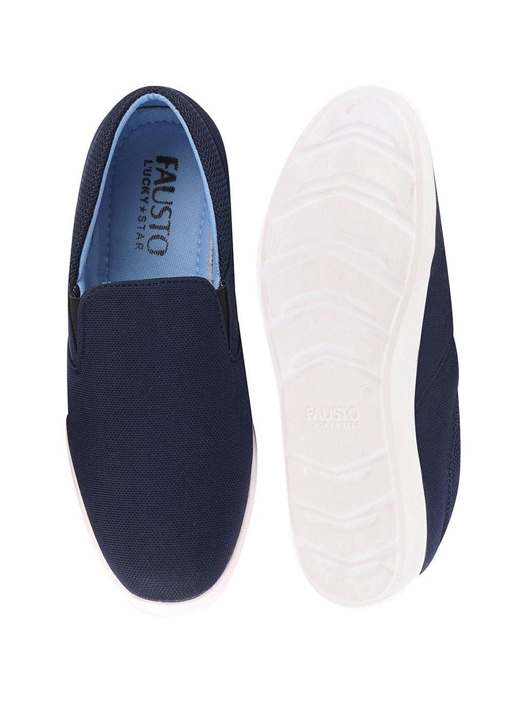 Shop Men Blue Casual Canvas Slip-On Shoes Online.
