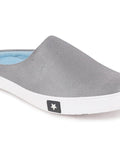 Men Grey Casual Canvas Slip-On Shoes