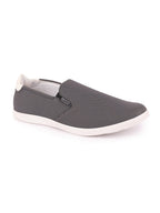 Shop Men Grey Casual Canvas Slip-On Loafers Online.