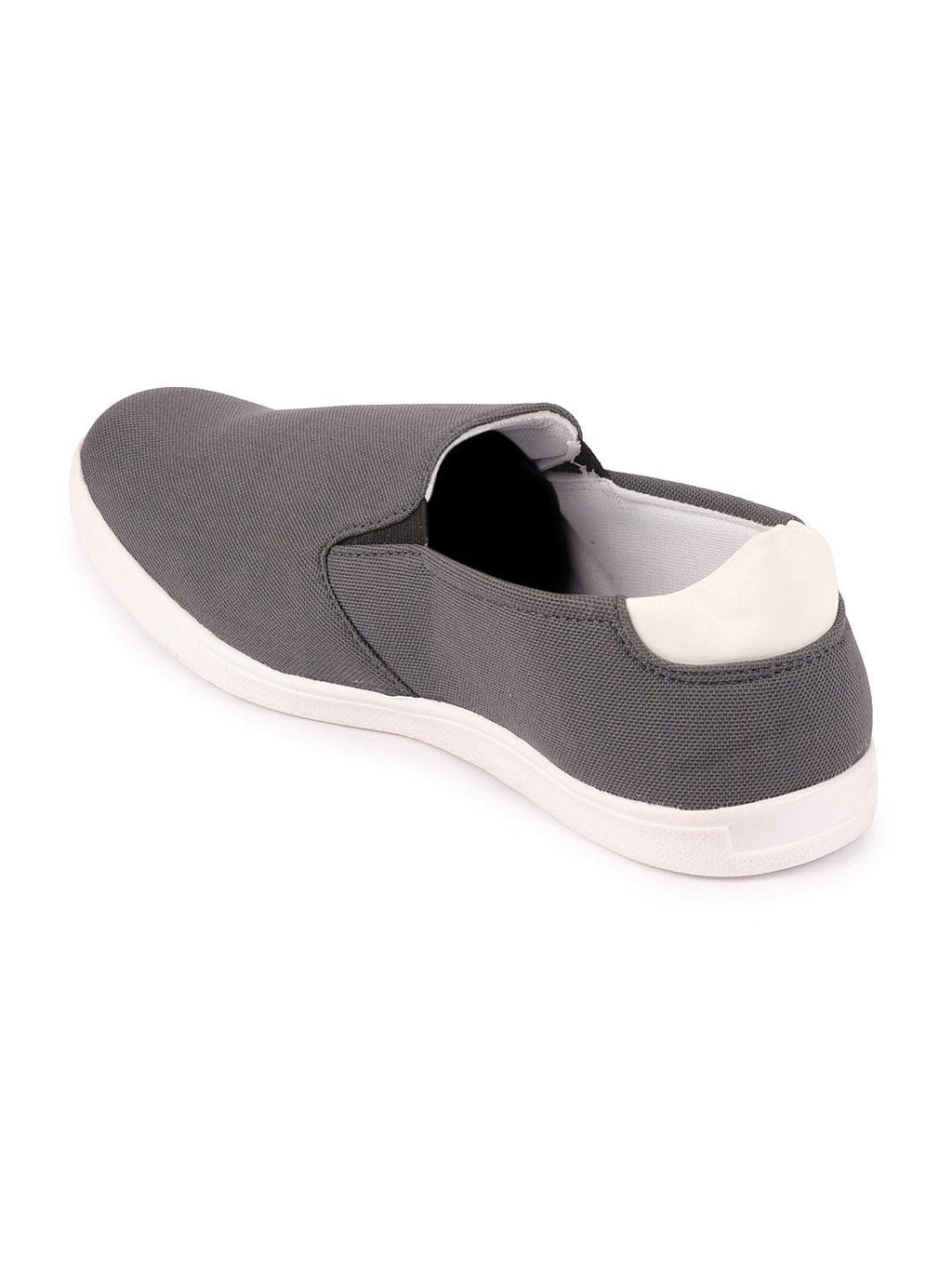 Shop Men Grey Casual Canvas Slip-On Loafers Online.