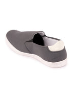 Shop Men Grey Casual Canvas Slip-On Loafers Online.