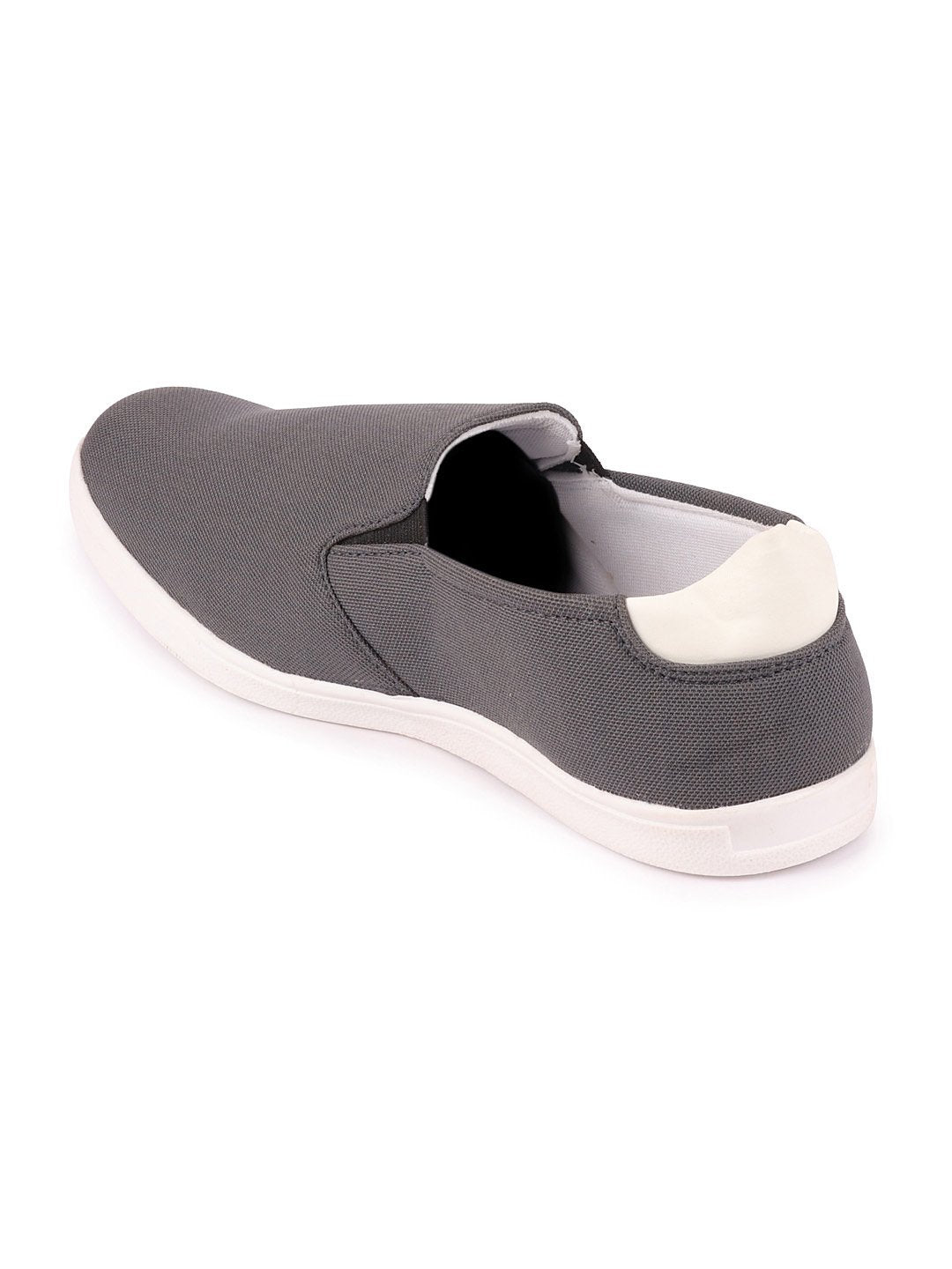 Shop Men Grey Casual Canvas Slip-On Loafers Online.
