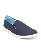Shop Men Navy Blue Casual Canvas Slip-On Loafers Online.