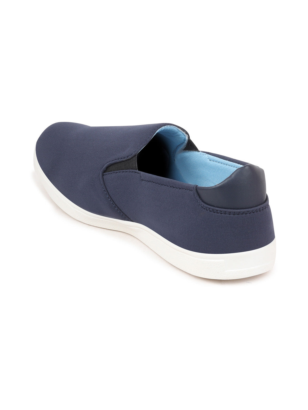 Shop Men Navy Blue Casual Canvas Slip-On Loafers Online.