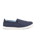 Shop Men Navy Blue Casual Canvas Slip-On Loafers Online.