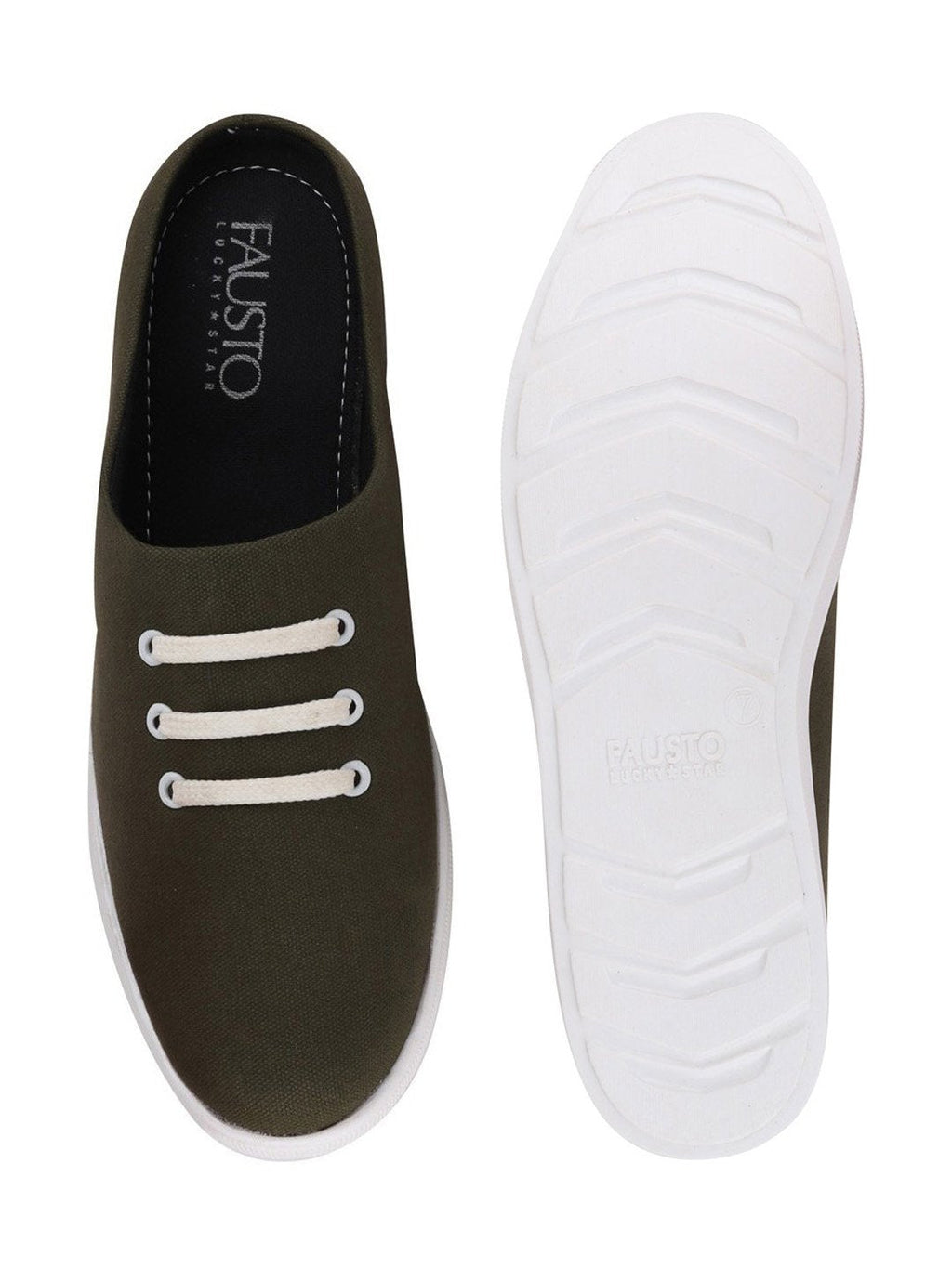 Shop Men Olive Green Casual Canvas Slip-On Shoes Online.